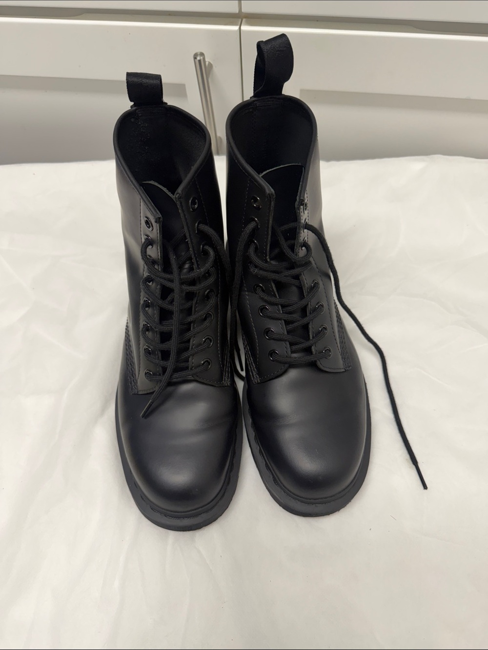 Dr. Martens Black Smooth Leather Lace-Up Boots Men’s